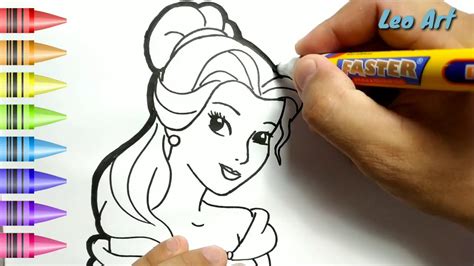 Hebat Cara Menggambar Dan Mewarnai Princess Belle Dengan Mudah Untuk