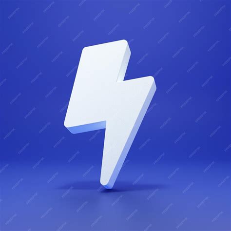 Premium PSD | A white lightning bolt with a blue background.