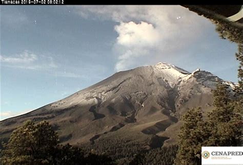 Reporte del monitoreo de CENAPRED al volcán Popocatépetl hoy 02 de