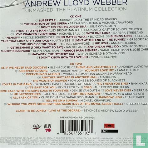 Andrew Lloyd Webber Unmasked The Platinum Collection 0602567351931