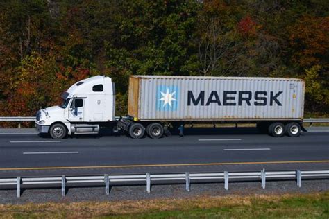 Truck Maersk Logo Semitrailer Seen Interstate Editorial Stock Photo ...