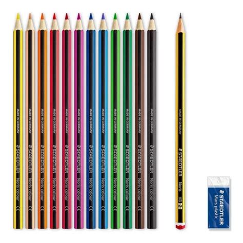 Set de 12 lápices de colores Staedtler con goma de borrar y lápiz de