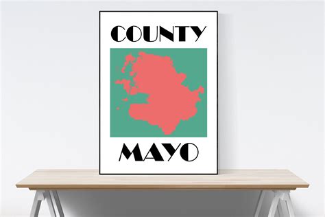 County Mayo Map Print, Map of Mayo Print, Mayo Art Print, Mayo Wall Art ...