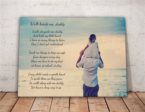 Walk With Me Daddy Poem And Personal Photo Poem Canvas Print Poem On