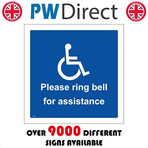 Please Ring Bell For Assistance Sign With Disabled Logo Pwdirect