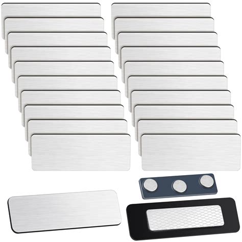 50 Pack Magnetic Name Tags Magnets Name Badge Holder Blank Plastic
