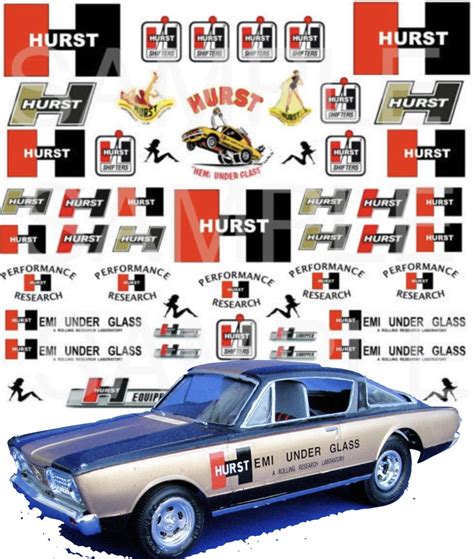 HURST WATER SLIDE DECALS FOR HOT WHEELS MATCHBOX SLOT CAR EBay