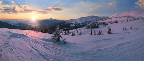 Premium Photo | Picturesque winter alps sunrise highest ridge of the ...