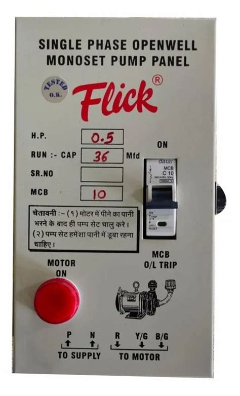 Flick 0 5 HP Single Phase Openwell Monoset Pump Panel For Agriculture