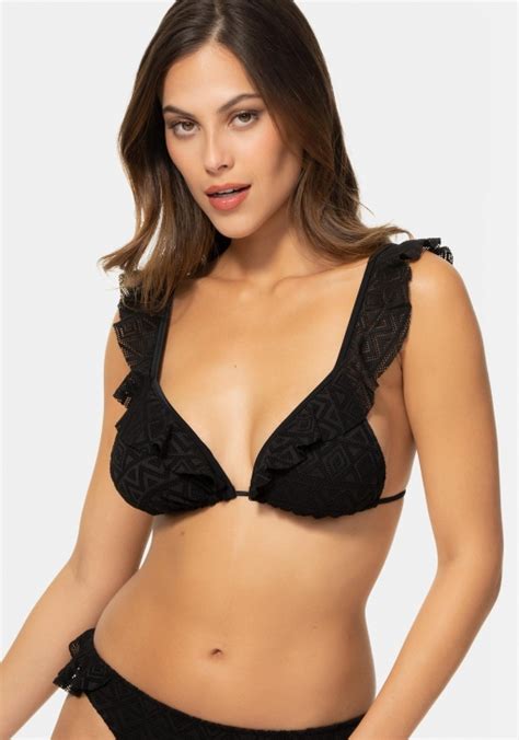 Top De Bikini Tri Ngulo Con Volante De Mujer Tex Ofertas Carrefour Online