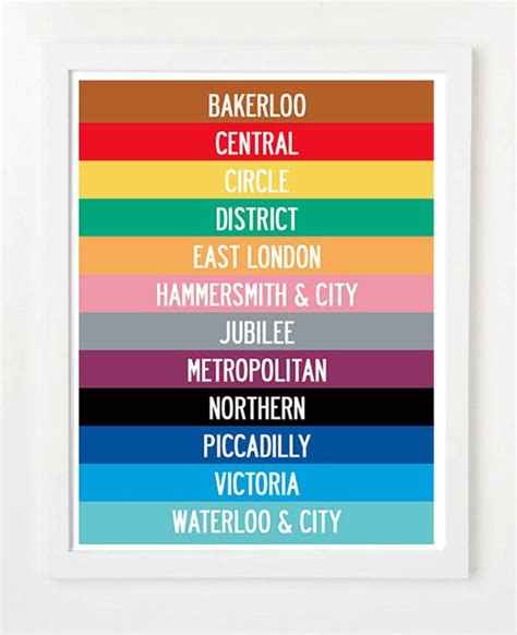 Colourful Matte Luxury London Tube Station Poster