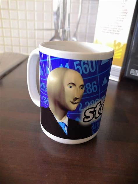 Stonks meme mug surreal meme man stocks trader meme coffee mug – Artofit