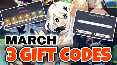 All New March Codes Free Primogems Genshin Impact Youtube