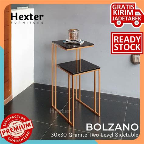 Jual BOLZANO Meja Marmer Side Table Nakas Granit Besi Bedside Table