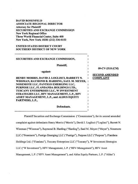 sec complaint  investment fund investment management