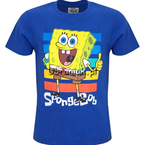 Koszulka Spongebob Niebieska Dla Ch Opc W Z Nadrukiem Spongeboba