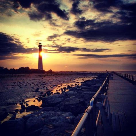 Sunset Over Old Barney En Wikipedia Org Wiki Barnegat Lighthouse