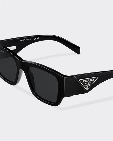 Slate Gray Lenses Sunglasses With Triangle Logo Prada