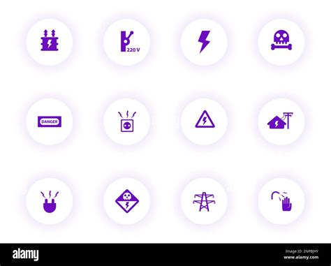 High Voltage Purple Color Vector Icons Stock Vector Image Art Alamy