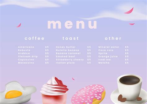 Premium Vector | Cute cafe menu design template