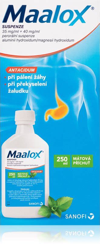 Maalox Maalox 35mgml40mgml Por Sus 1x250ml Perorální Suspenze Ke