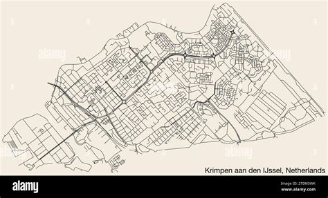 Street roads map of KRIMPEN AAN DEN IJSSEL, NETHERLANDS Stock Vector ...