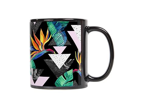 11oz Sublimation Full Colour Mug With White Patch Black 36 Carton