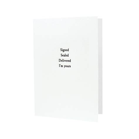 Signed Sealed Delivered I'm Yours Letterpress Card