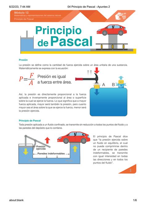 Solution Principio De Pascal Apuntes Studypool