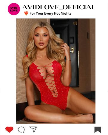 Avidlove Woman Fishnets Lingeries Rhinestone Sparkle Bodysuit Sexy Mesh Lingerie Fishnet Teddy