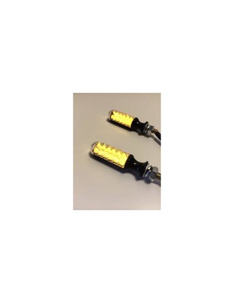 Paire de Clignotants moto Noirs ARRONDIS 12 LEDS homologués