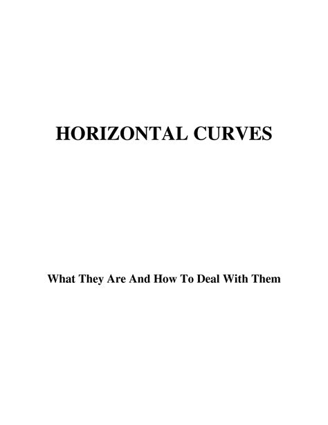 SOLUTION: Horizontal curve formulae - Studypool