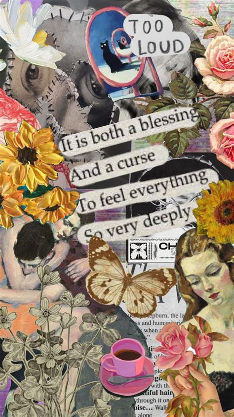 altered collage with flowers and words on it