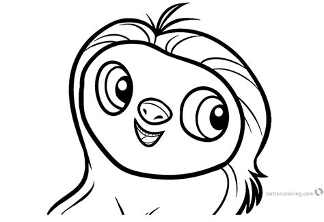 Cute Cartoon Sloth Coloring Pages Free Printable Coloring Pages