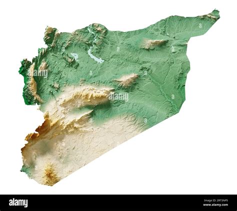 Syria A Highly Detailed 3D Rendering Of A Shaded Relief Map With