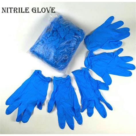 Nitrile Glove Powder Free Blue Black Plastic Bag Packing Shopee