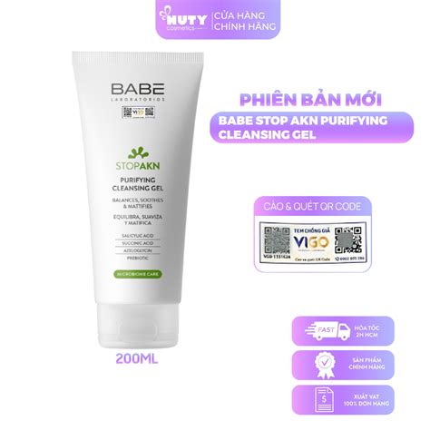 Gel Rửa Mặt Dịu Nhẹ Babe Stop AKN Purifying Cleansing Gel 200ml