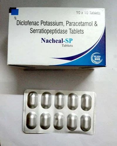 Diclofenac Potassium 50mg Andparacetamol 325mg And Serratiopeptidase 15mg Tablet At Rs 830box