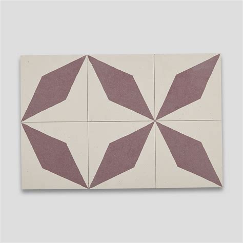 Aubergine Diamond Encaustic Cement Tile Otto Tiles Design