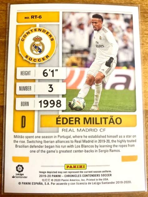 Eder MILITAO Panini Chronicles Soccer 2019 20 Contenders Rookie Ticket