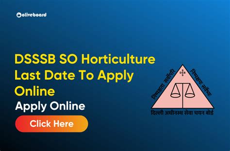 DSSSB SO Horticulture Apply Online 2024 Last Date To Apply