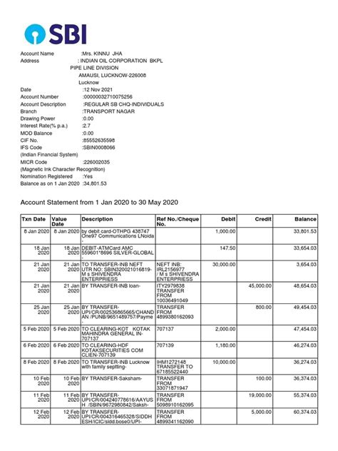 Account Statement From 1 Jan 2020 To 30 May 2020 Txn Date Value Date Description Ref Nocheque