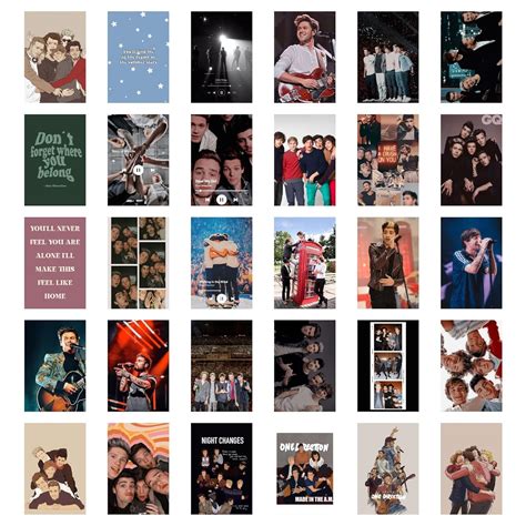 One Direction Collection Posters Set Of 30 4x6 Inch Each Wall