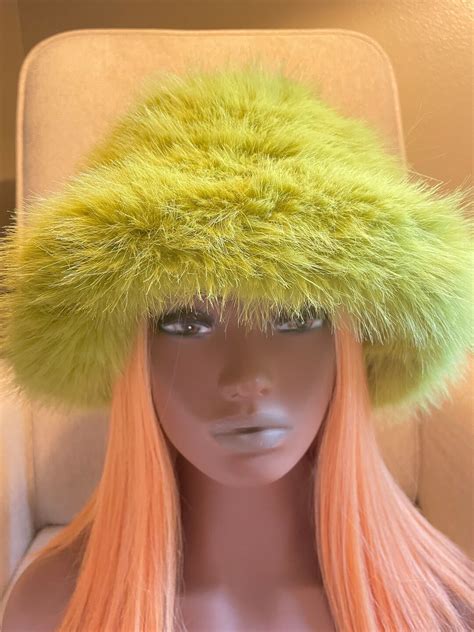 Incredibly Soft Fur Fluffy Fuzzy Bucket Hat Vegan Fur Hat Festival Hat