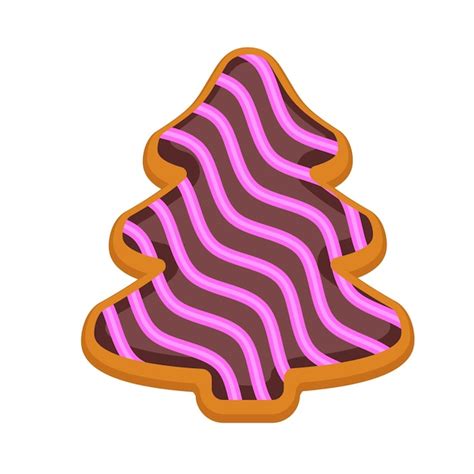 Premium Vector Fir Tree Biscuit Icon Flat Illustration Of Fir Tree