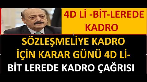 Kamu S Ne Tam Kadro N Karar G N D L Ler N B T