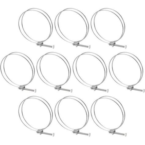 Lot De 10 Colliers De Serrage À Double Fil 120 130 Mm Réglables En Acier Inoxydable Avec Boulon