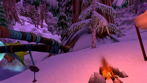 World Of Warcraft ASMR Winterspring Fire Crackling Winter Sounds Wind