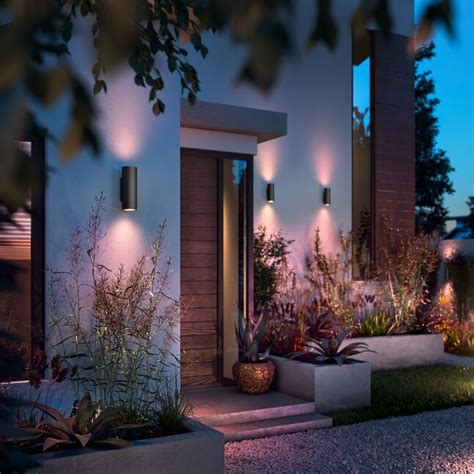 Philips Hue Appear 2 Light 94 In Black Plug In Integrated Outdoor Wall