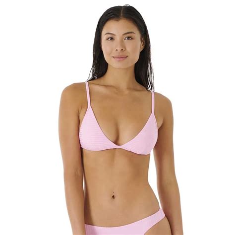 Rip Curl Premium Surf Banded Fixed Triangle Bikini Top Pink Dressinn